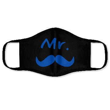 Discover Mr & Mrs. Mustache Lips Matching Couple Face Masks