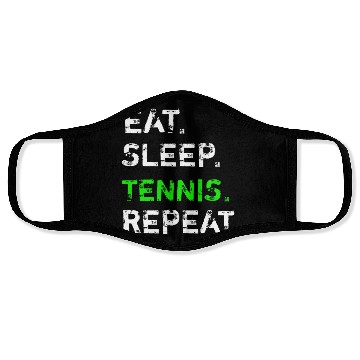Discover Eat Sleep Tennis Repeat Player Lover Funny Face Masks