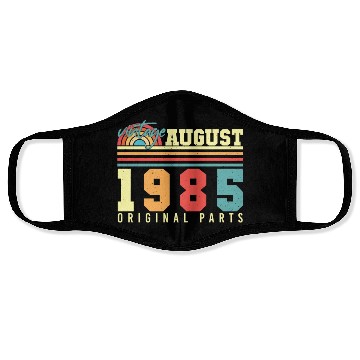 Discover Birthday Greeting For 1985 August Face Masks