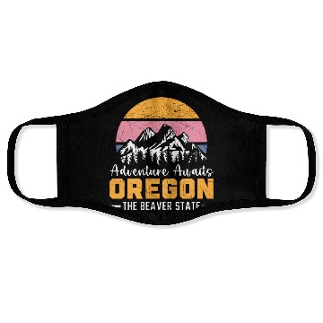 Discover Adventure Awaits Oregon The Beaver State USA Face Masks