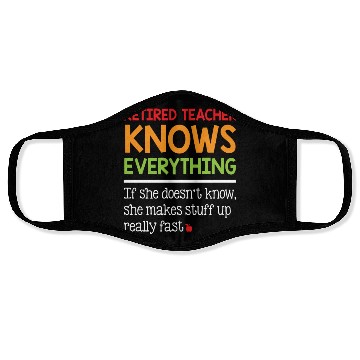 Discover Retired Teacher Knows Everything Face Masks