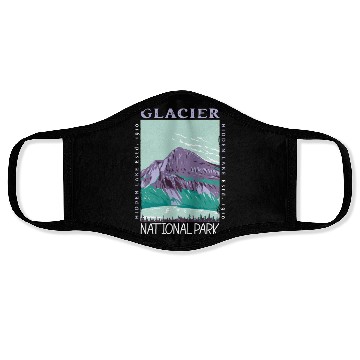 Discover Glacier National Park Hidden Lake Distressed Face Masks