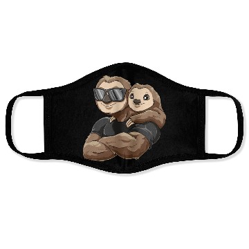 Discover Strong sloth with baby sloth child for a Sloth Face Masks