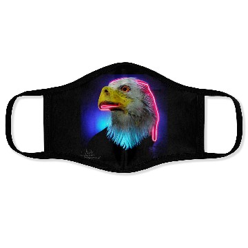 Discover i love america neon bright lightsamerican eagle Face Masks