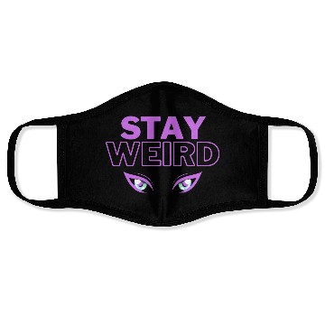 Discover stay weird purple eyes Face Masks