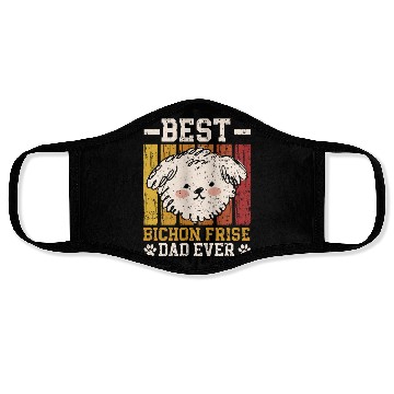 Discover Best Bichon Frise Dad Ever Curly Hair Pup Puppy Face Masks