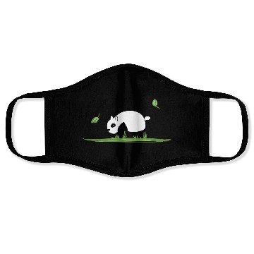 Discover Animal Love Cartoon Panda Ecosystem Nature Grass Face Masks
