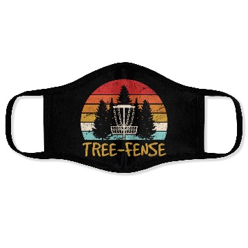 Discover Tree-fense Disc Golf Players Funny Frisbee Golf Di Face Masks