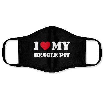 Discover I Love My Beagle Pit Face Masks