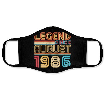 Discover Birthday Greeting For August 1986 Face Masks