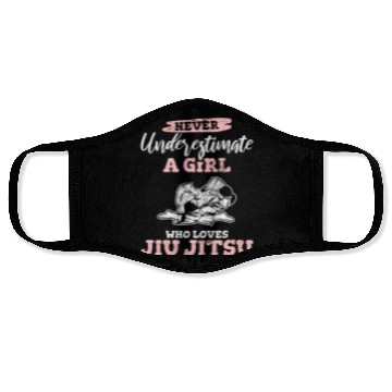 Discover Never Underestimate A Girl Who Loves JiuJitsu BJJ Face Masks