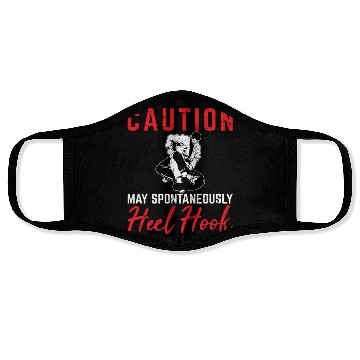 Discover Caution May Spontaneously Heel Hook BJJ Jiu Jitsu Face Masks
