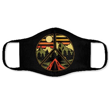 Discover Hiking Outdoors Peace and Love Face Masks