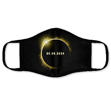 Discover Total Solar Eclipse 4.08.24 Totality Solar Eclipse Face Masks