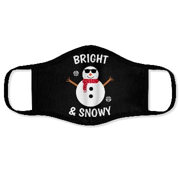 Discover Bright and snowy winter snowman Face Masks