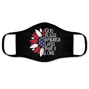 Discover God Bless America Sunflower God Bless USA Face Masks