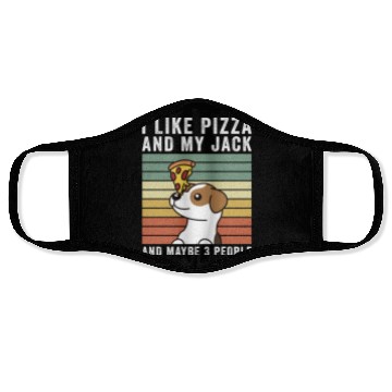Discover I Like Pizza And My Jack Russell Terrier Face Masks