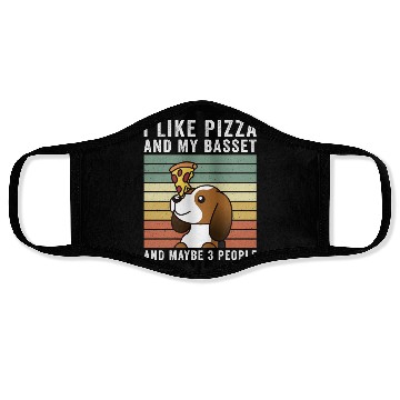 Discover I Like Pizza And My Basset Hound Face Masks