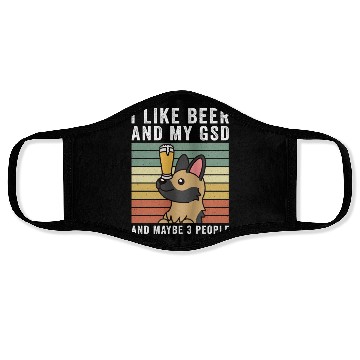 Discover I Like Beer And My German Shepherd Face Masks