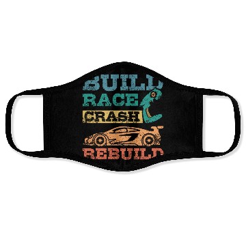 Discover Build race crash rebuild RC car Face Masks