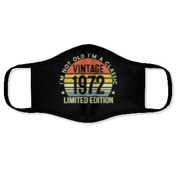Discover Vintage 1972 Limited Edition I Am A Classic Face Masks