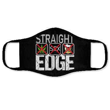 Discover Straight Edge Vegan, Against Drugs, Punk Face Masks