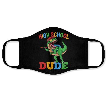 Discover High School Dude T-Rex Dinosaur Boys Face Masks