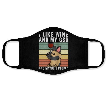 Discover I Like Wine And My German Shepherd Face Masks
