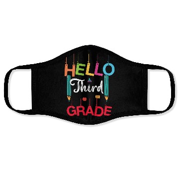 Discover Hello Third Grade 3rd Grader Student Teacher Gifts Face Masks