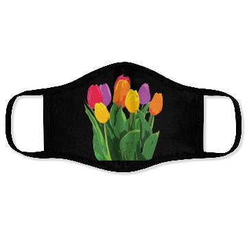 Discover Tulip Garden Gardening Face Masks