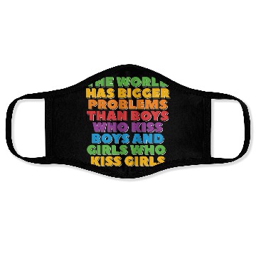 Discover Gay Pride Lesbian LGBT Rainbow Bigger problems Face Masks