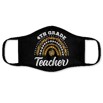 Discover 4th Grade Teacher Leopard Rainbow Back To School Face Masks