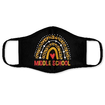 Discover Back To School Leopard Middle School Rainbow Face Masks