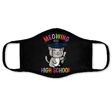 Discover Moewing Into High School Cat Back To School Face Masks