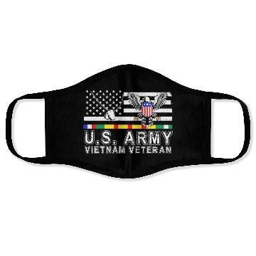 Discover Vietnam Veteran Eagle US Flag Dog Tag Vintage Face Masks