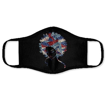Discover Black Girl Us Flag USA Face Masks