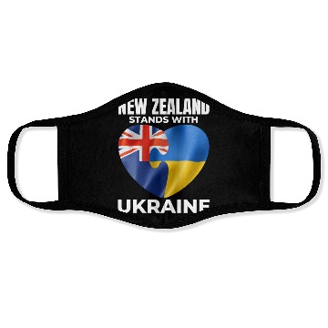 Discover New Zealand stands with Ukraine Face Masks