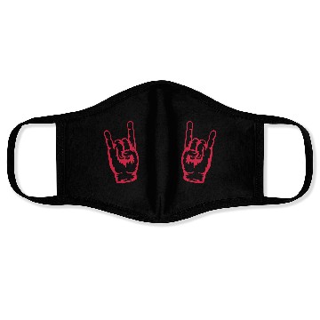 Discover Heavy metal logo hand Face Masks