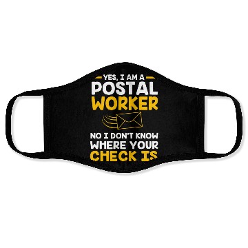 Discover I Am A Postal Worker Postman Joke Funny Mailman Face Masks
