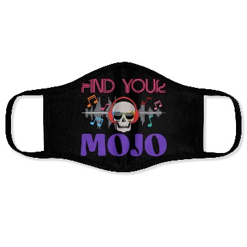 Discover Find Your Mojo Colorful Violet Pink Retro Font Face Masks
