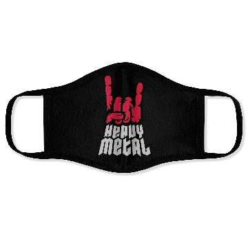 Discover Heavy metal logo hand Face Masks