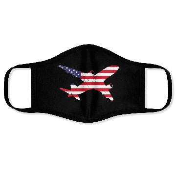 Discover American Flag Airplane Stars And Stripes Face Masks