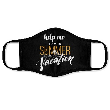 Discover Help me i am in summer vacation Face Masks