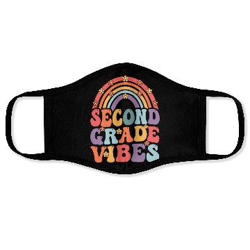 Discover Second Grade Vibes Boho Rainbow Back To School Face Masks