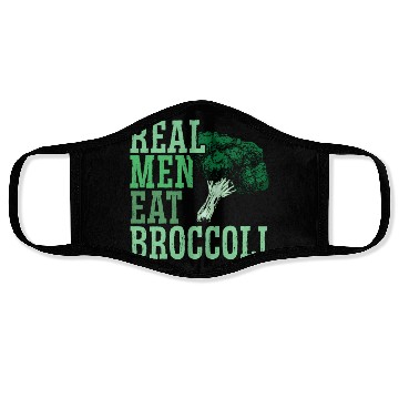 Discover Real Men Eat Broccoli Broccoholic Vegetable Vegan Face Masks