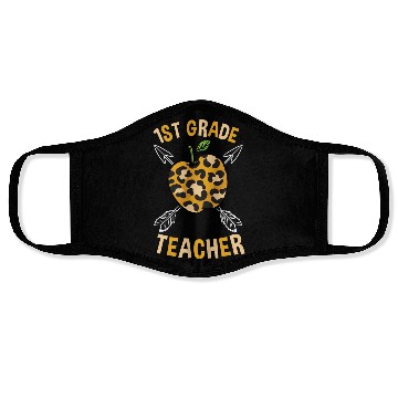 Discover 1st Grade Back To School Teacher Leopard Print Face Masks