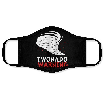 Discover Funny 2nd Bday Twonado Warning Tornado Birthday Face Masks