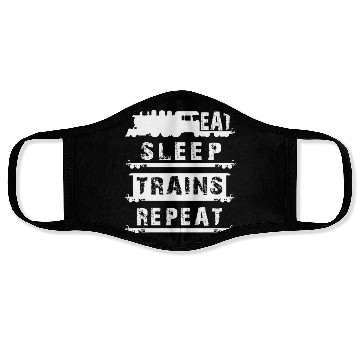 Discover Railfan Outfit For Him Men Boys Eat Sleep Trains R Face Masks