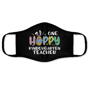 Discover One Hoppy Kindergarten Teacher Face Masks