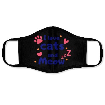 Discover I love cats and Meow Funny Face Masks